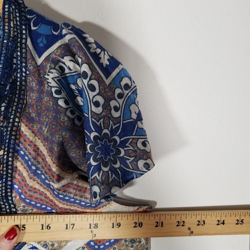 Apt. 9 90s Y2K Boho Print Peplum Blouse Size L - Picture 4 of 6